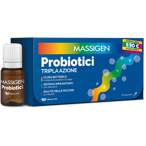 Massigen Probiotici Tripla Azione 10 Flaconcini — confronto prezzi
