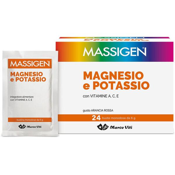 Massigen Magnesio Potassio Integratore Sali Minerali 24 Bustine