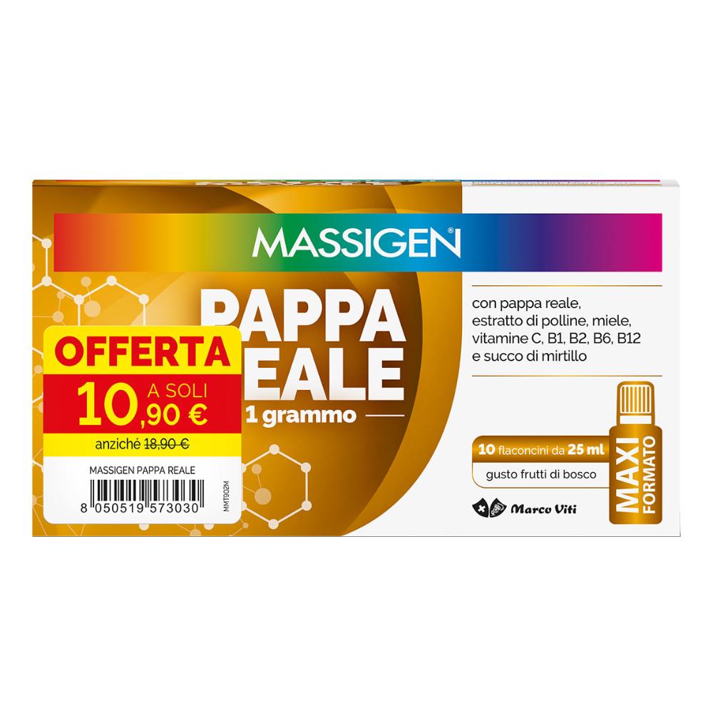 MASSIGEN PAPPA REALE 10 FLACONCINI DA 25 ML 10,90 E — confronto prezzi