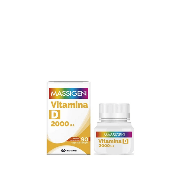 Massigen Vitamina D 2000 UI Integratore Per Sistema Immunitario 90 Capsule