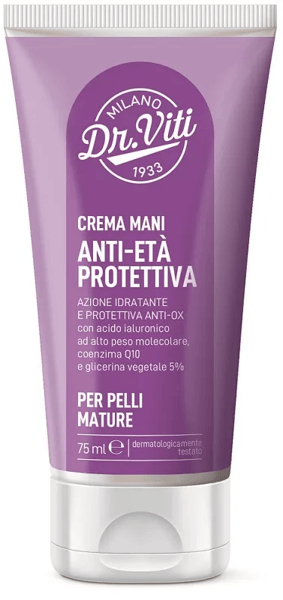 Dr Viti Crema Mani Anti-Età Protettiva 75 ml Azione Idratante per Pelli Mature