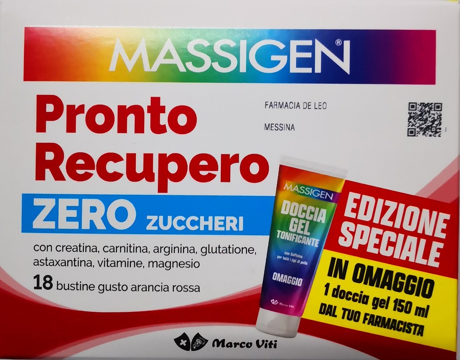 Massigen Pronto Recupero Zero Zuccheri 18 Bustine Gusto Arancia Rossa