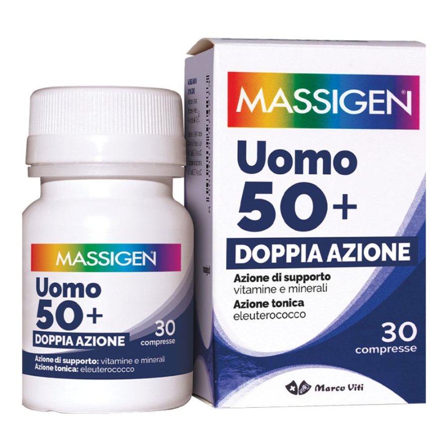 Massigen Multivitaminico Uomo 50+ - Integratore per l'energia e la vitalità, 30 compresse