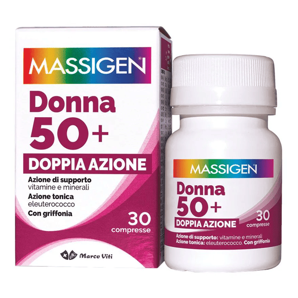Massigen Multivitaminico Donna 50+ 30 compresse Integratore per Energia e Ossa Forti