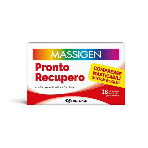 Massigen Pronto Recupero Integratore per Energia e Recupero 18 Compresse Masticabili