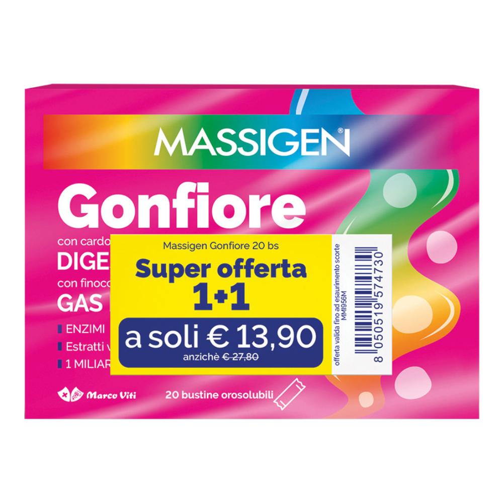 Massigen gonfiore 20 bustine orosolubili - confezione doppia