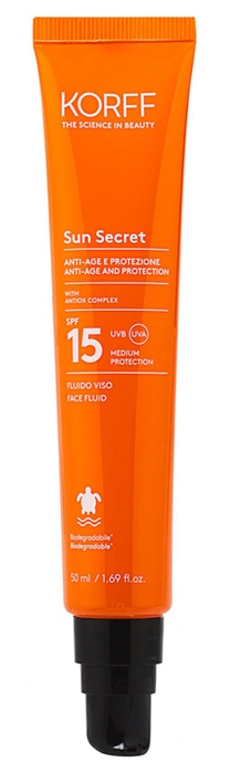 Korff Sun Secret Fluido Protettivo Antietà SPF15 - Solare viso antimacchie - 50 ml