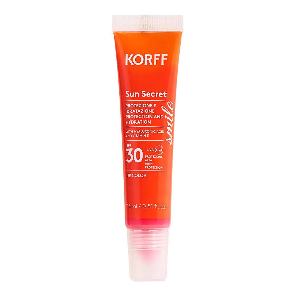 KORFF Sun Secret Smile Lip Color SPF30 Tonalità 02 Raspberry Pink 15 ml Protezione per le labbra