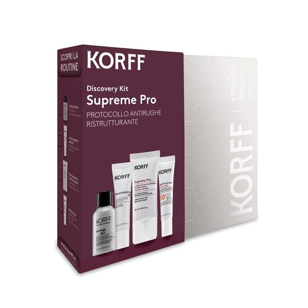 Korff Discovery KIT Supreme Pro Antiage Antiage Gly 30 ml + Siero Ristrutturante 10 ml + Crema Ricca 20 ml + 365 Protection Ultra 100 15 ml