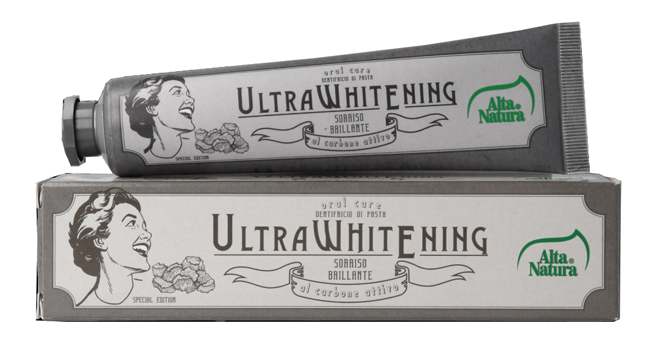 Alta Natura Oral Care - Dentifricio Carbone Attivo Ultra Whitening Sorriso Brillante, 75ml