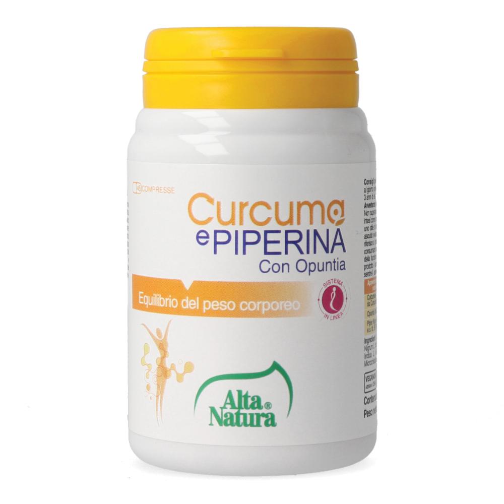 Alta Natura Curcuma e Piperina con Opuntia Compresse 45 pz — confronto prezzi
