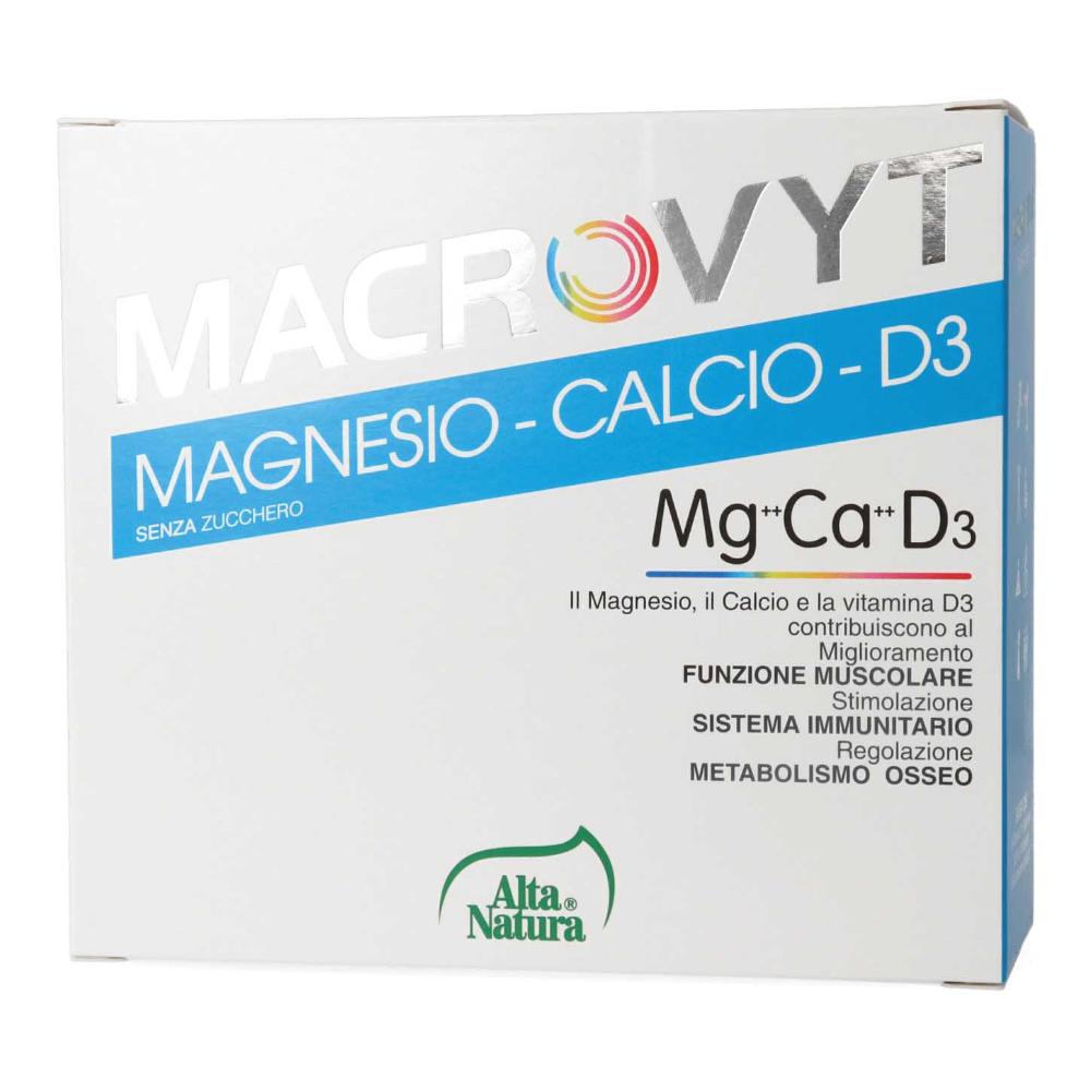 Alta Natura, Macrovyt Magnesio Calcio e Vitamina D3, 18 bustine
