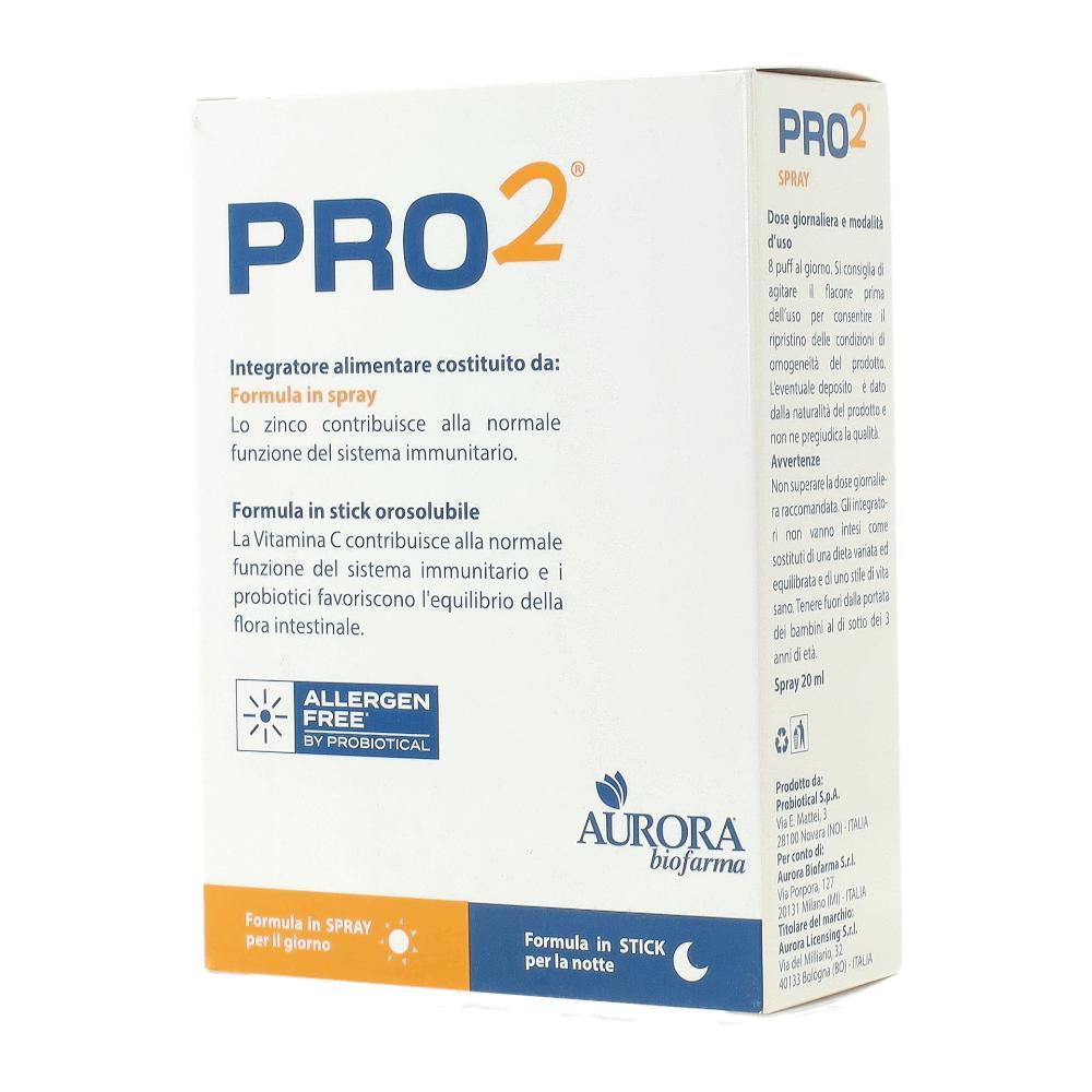 Pro2 Kit Integratore Benessere Respiratorio Spray Nasale 20 ml + 14 Stick