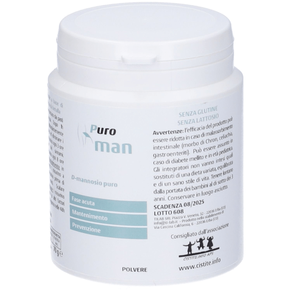 Tilab Puroman Polvere 70 g D-Mannosio Integratore Vie Urinarie e Prevenzione Cistite