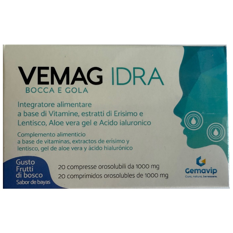 Vemag Idra Bocca E Gola Integratore Gusto Frutti Di Bosco 20 Compresse Orosolubili