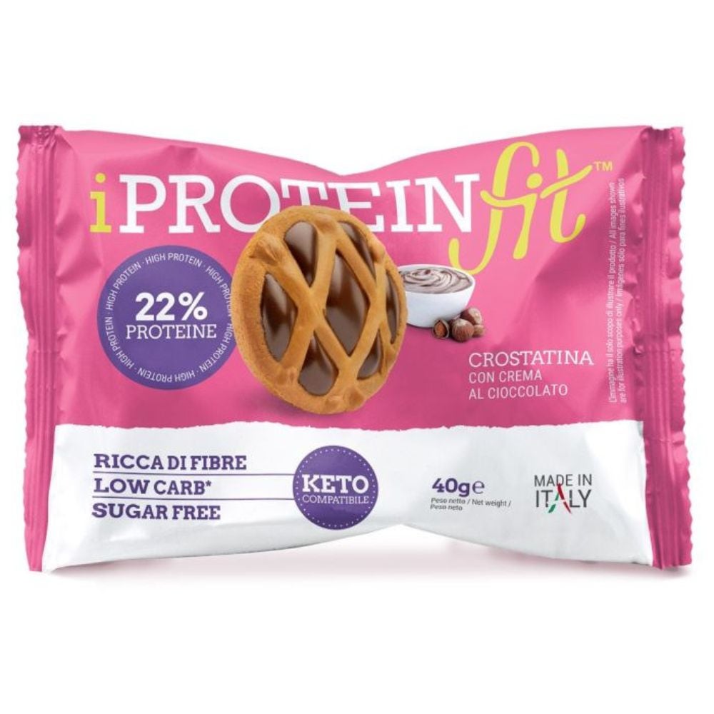 IProteinFit Crostatina con Crema al Cioccolato 22% di Proteine, 40g