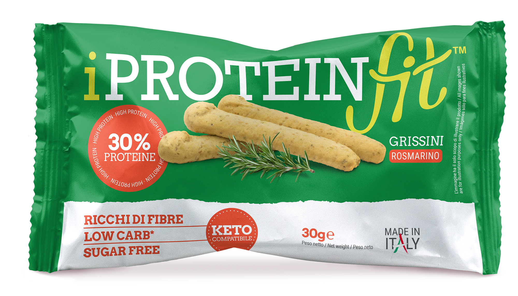 IProteinFit Grissini al Rosmarino 30% Proteine, 30g