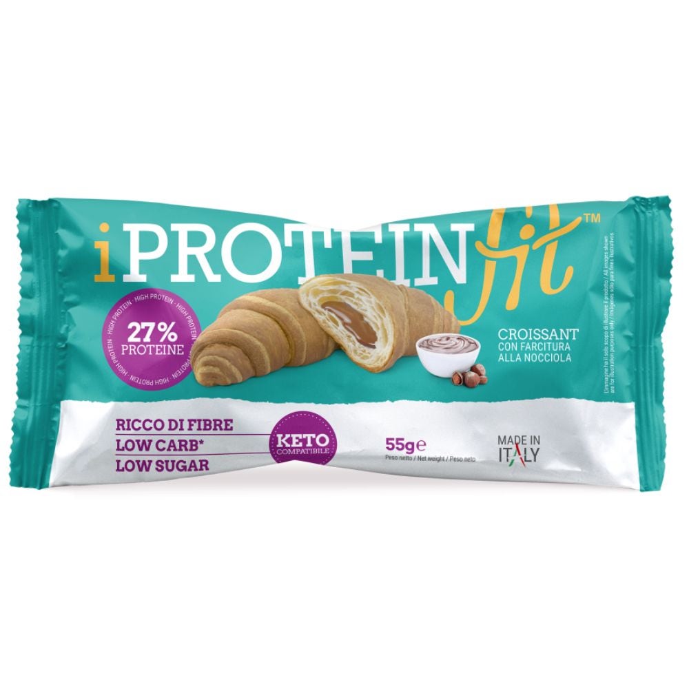 IProteinFit Croissant con farcitura alla Nocciola 27% di Proteine, 55g