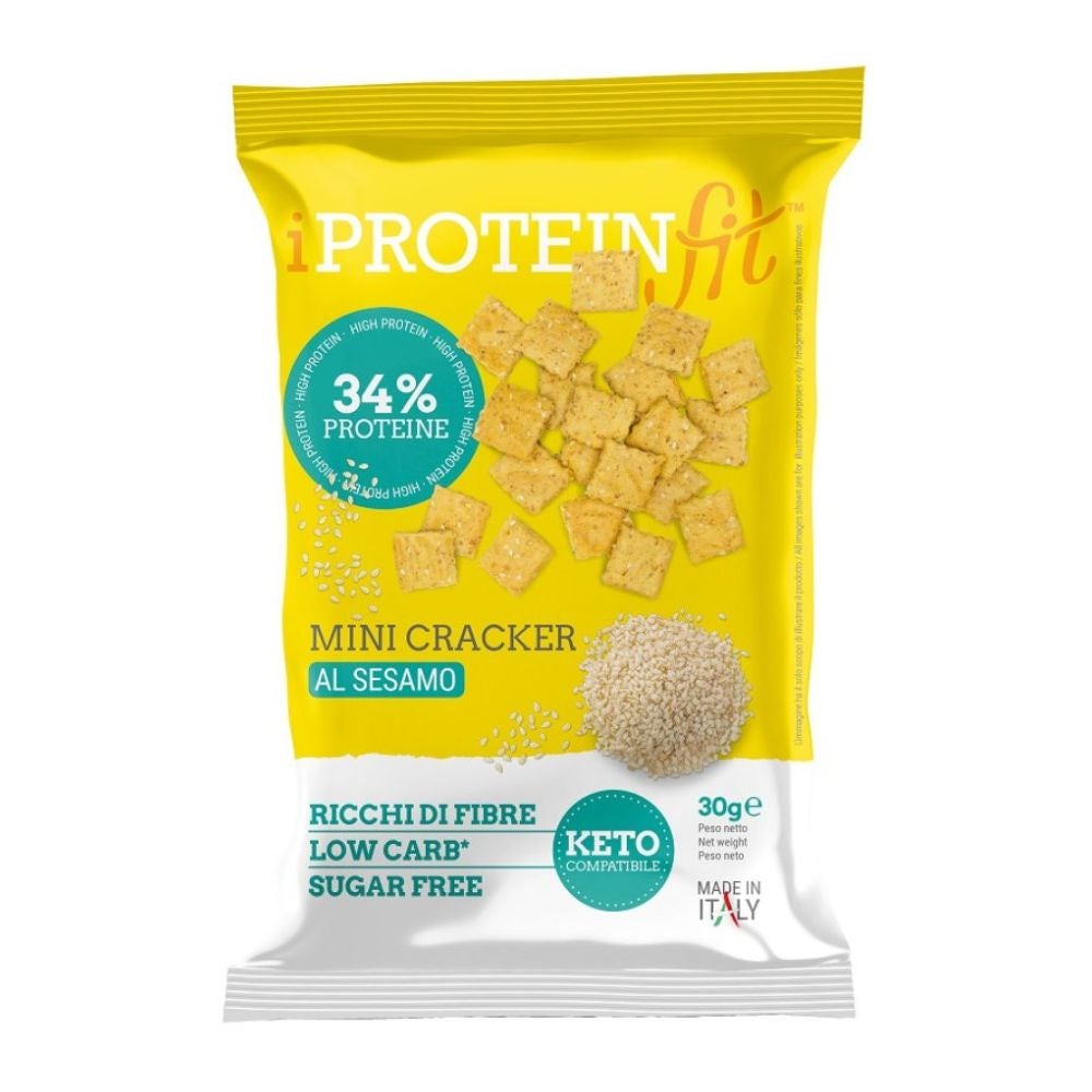 IProteinFit Mini Cracker al Sesamo 34% di Proteine, 30g