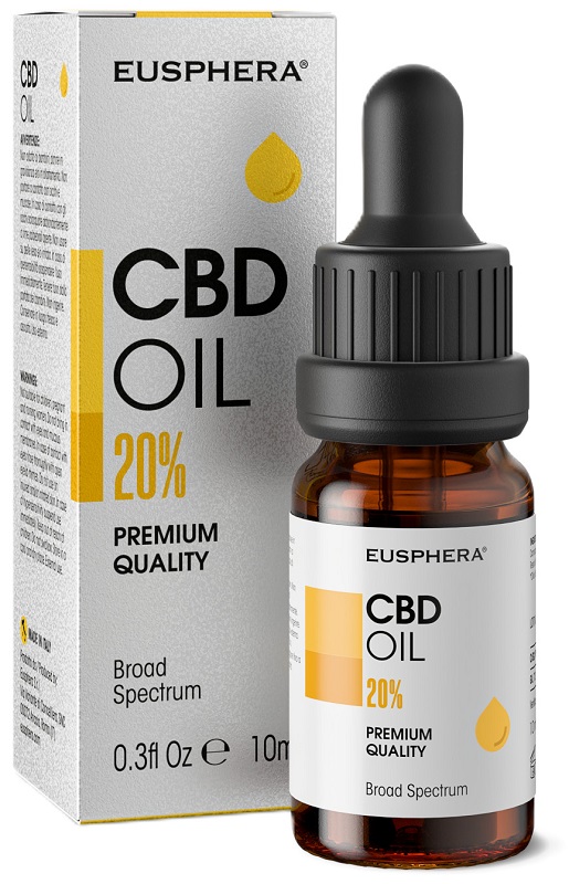 Eusphera CBD Oil Premium Quality 20% Olio Corpo Naturale per Rilassamento e Benessere 10 ml