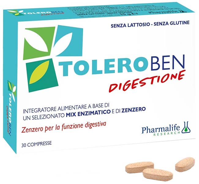 Pharmalife Research Toleroben Digestione Integratore, 30 Compresse — confronto prezzi
