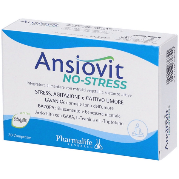Pharmalife Ansiovit No-Stress Integratore per Rilassamento e Benessere Mentale 30 Compresse — confronto prezzi