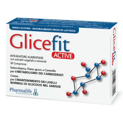 Pharmalife Glicefit Active Integratore per Glucosio e Metabolismo dei Carboidrati 30 Compresse