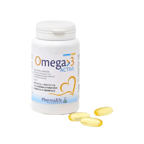 Omega 3 Active Integratore per Funzione Cardiaca e Cerebrale 60 Perle
