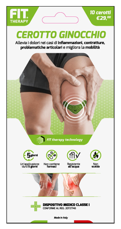 Fit Therapy Cerotti Ginocchio 10 Cerotti Allevia Dolori per Infiammazioni