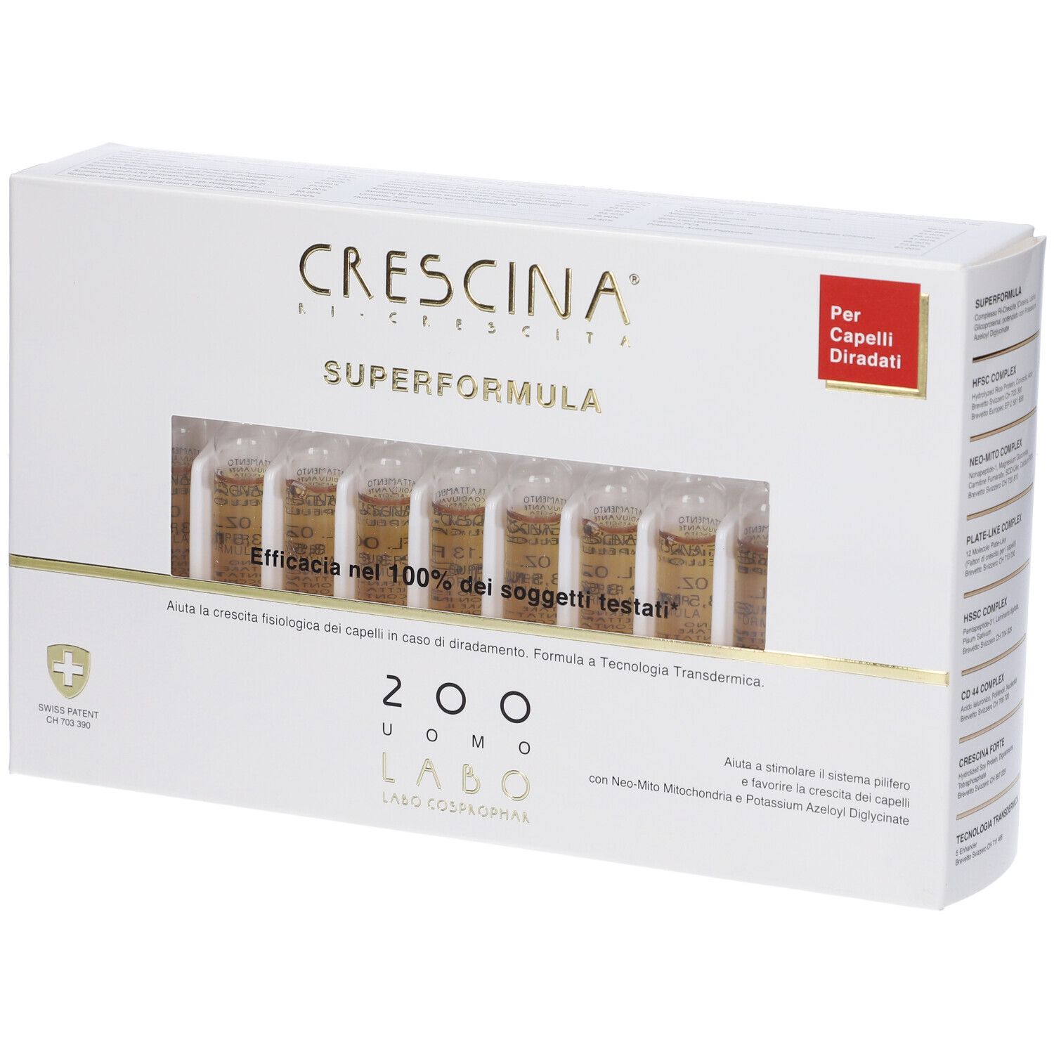 Labo Crescina Ri Crescita Super Formula 200 Uomo 20 Fiale 3,5ml 700 ml