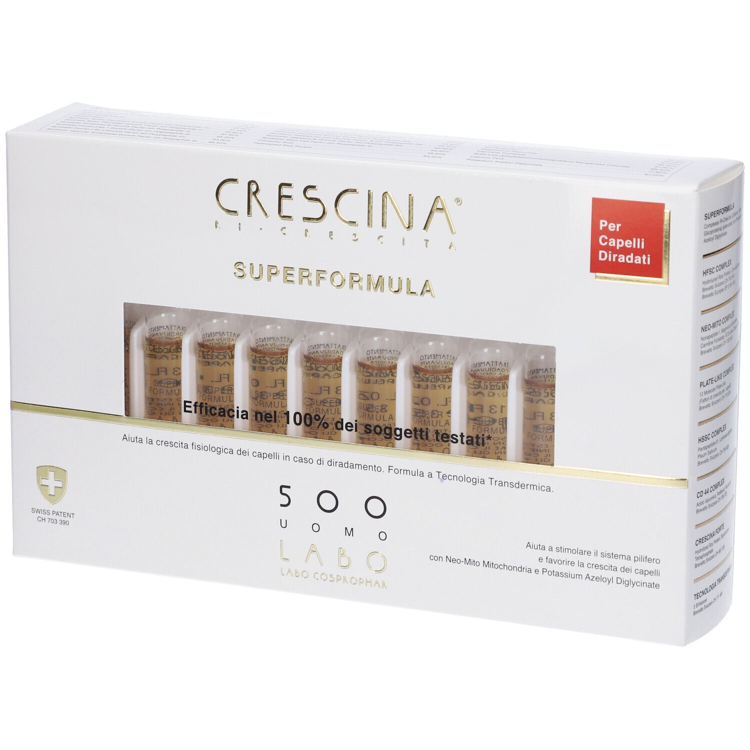Labo Crescina Ri Crescita Super Formula 500 Uomo 20 Fiale 3,5ml 700 ml