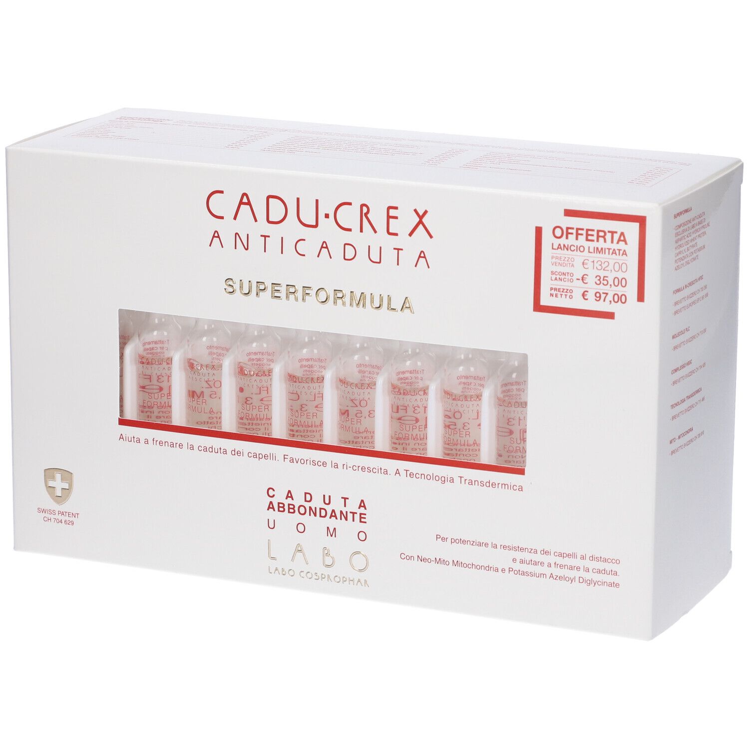 Cadu-Crex Superformula Caduta Abbondante Uomo Fiale 140 ml — confronto prezzi