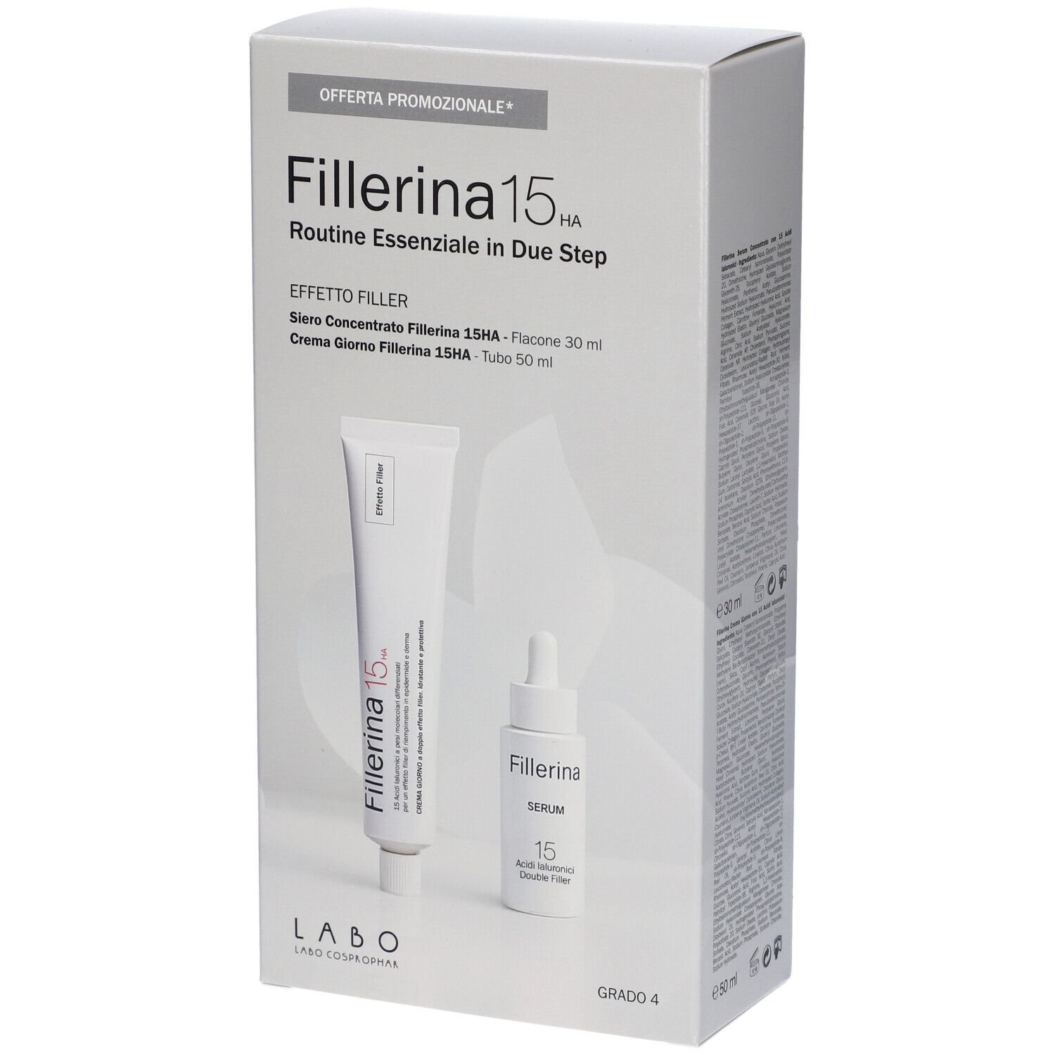 Labo Suisse Kit Regalo Fillerina 15HA Routine Essenziale Effetto Filler Crema Giorno + Serum Concentrato Grado 4 1 pz Set