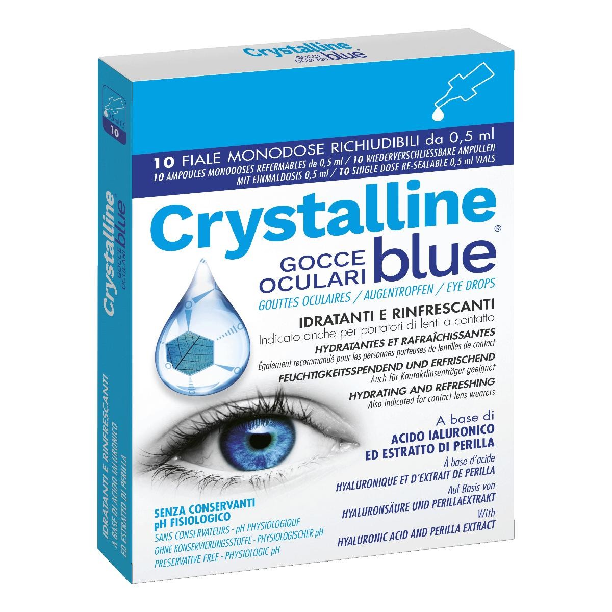 Crystalline Blue Gocce Oculari 10 Fiale