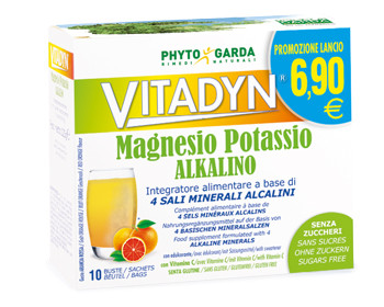 Vitadyn magnesio potassio alkalino senza zucchero 10 bustine