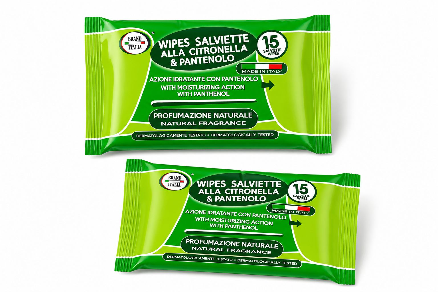 BRAND ITALIA 2 salviettine profumate alla citronella 15 pz Salviette