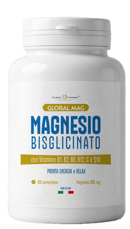 Global Mag Magnesio Bisglicinato Integratore Per Energia E Funzione Muscolare 120 Compresse
