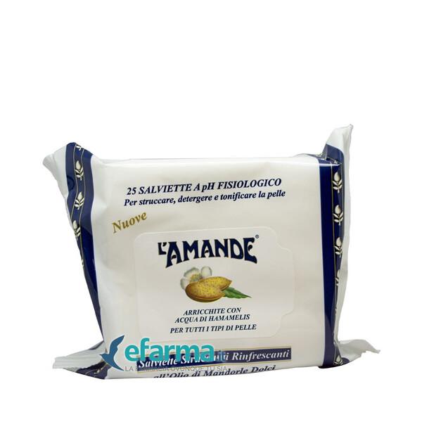 L'Amande Marseille Salviettine Struccanti All'Olio di Mandorle Dolci 25 Pezzi