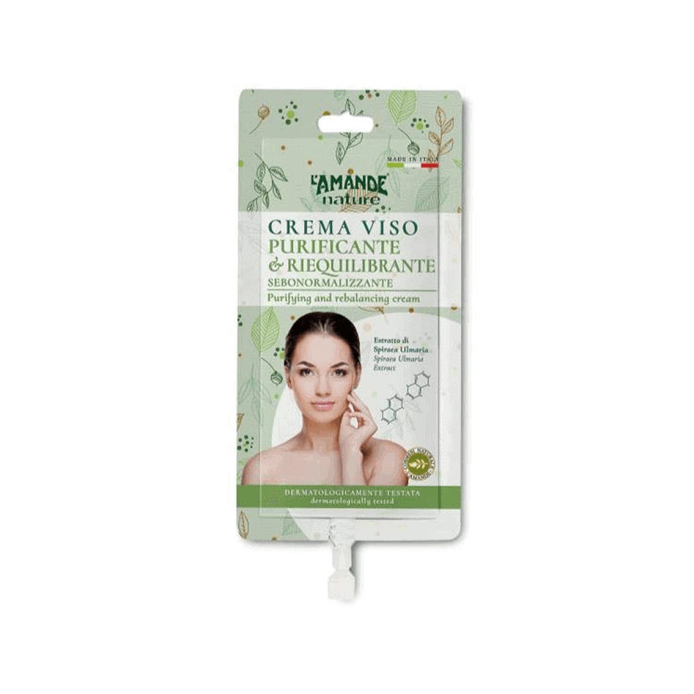 L'Amande Nature - Crema Viso Purificante Riequilibrante Sebonormalizzante, 15ml