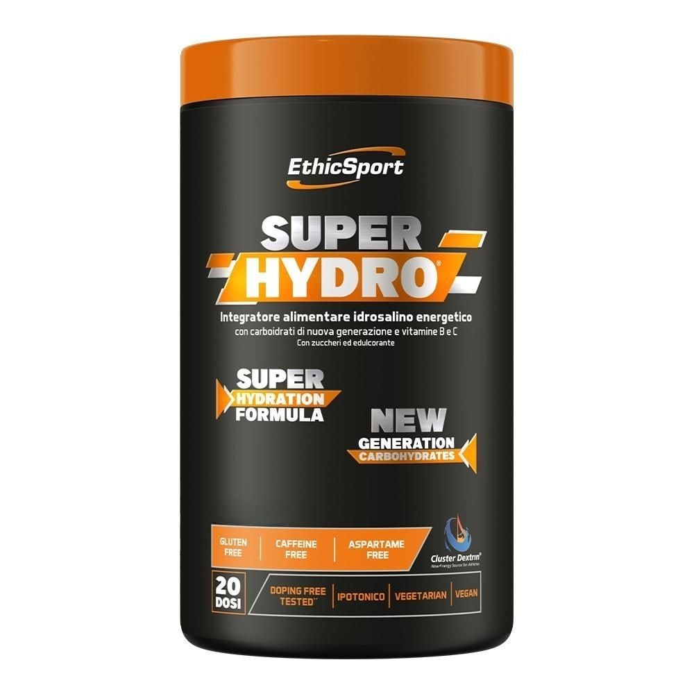 EthicSport Super Hydro Integratore Idrosalino Energetico Con Carboidrati e Vitamine B e C Gusto Apple Grapefruit, 500g