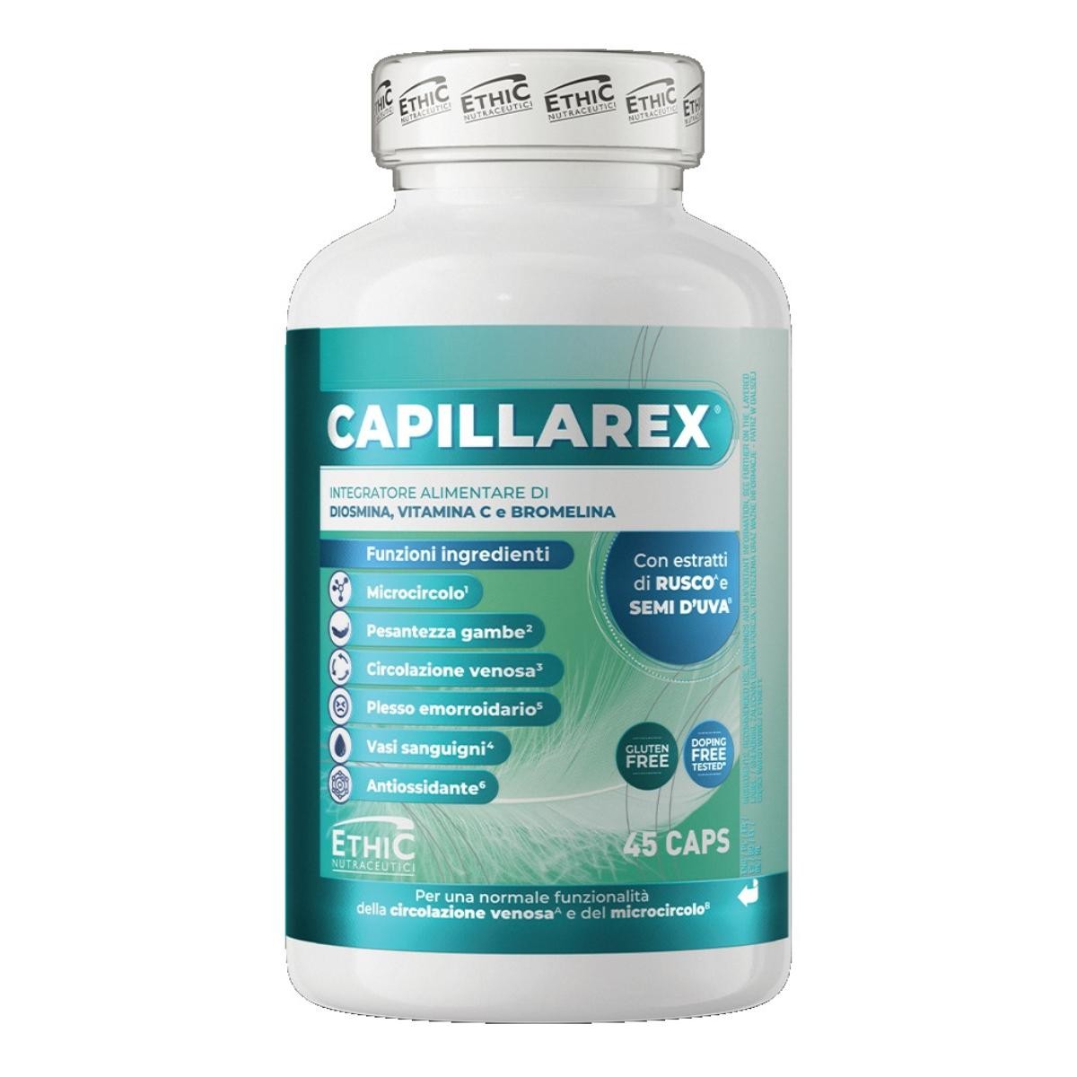 Capillarex Integratore Per Il Microcircolo E La Circolazione Venosa 45 Capsule — confronto prezzi