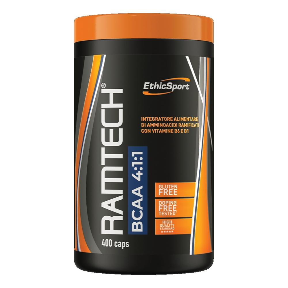 EthicSport Ramtech BCAA 4:1:1 Integratore alimentare per la funzionalità muscolare, 400 capsule