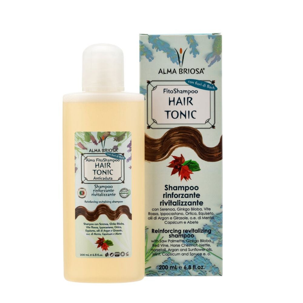 Alma Briosa FitoShampoo Hair Tonic Shampoo Anticaduta Rivitalizzante e Rinforzante, 200ml