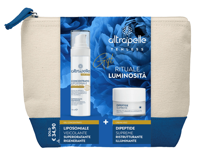 Altrapelle Tenless Cofanetto Rituale Luminosità con Liposomiale Superidratante + Crema Dipeptide + Pochette in Regalo