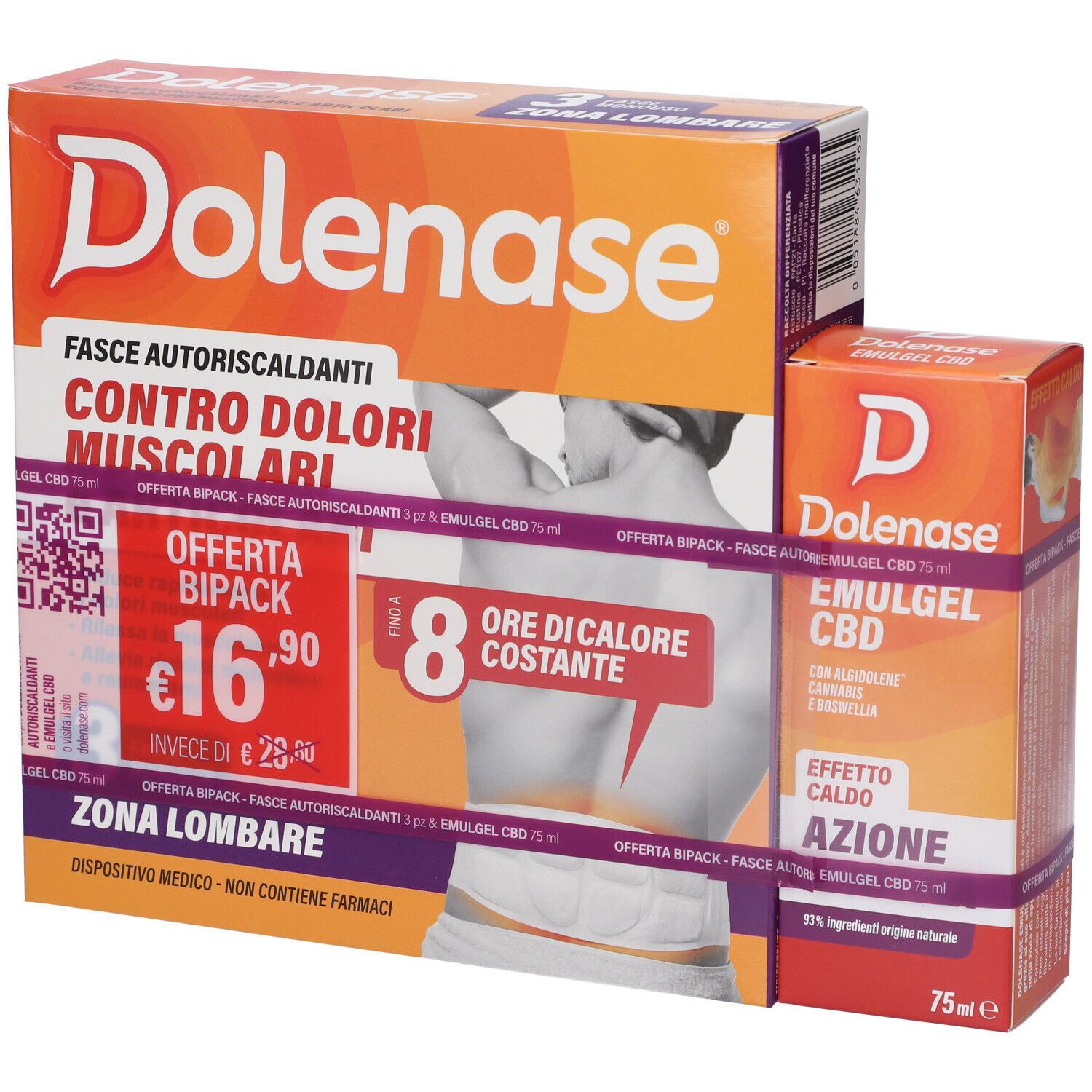 Dolenase Fasce Autoriscaldanti + Emulgel CBD 1 pz Set