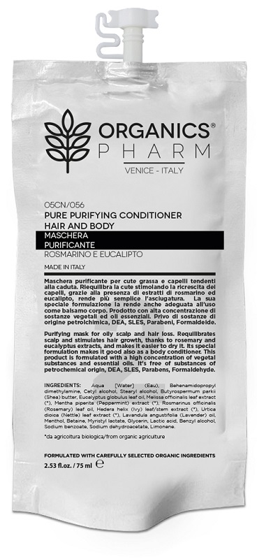 ORGANICS PHARM MASCHERA PURIFICANTE CUTE GRASSA Capelli e Corpo 75ML