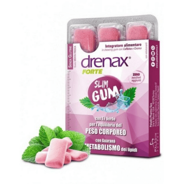 Paladin Pharma Drenax Forte Slim Gum - Integratore per il controllo del peso e della fame, 9 gomme — confronto prezzi