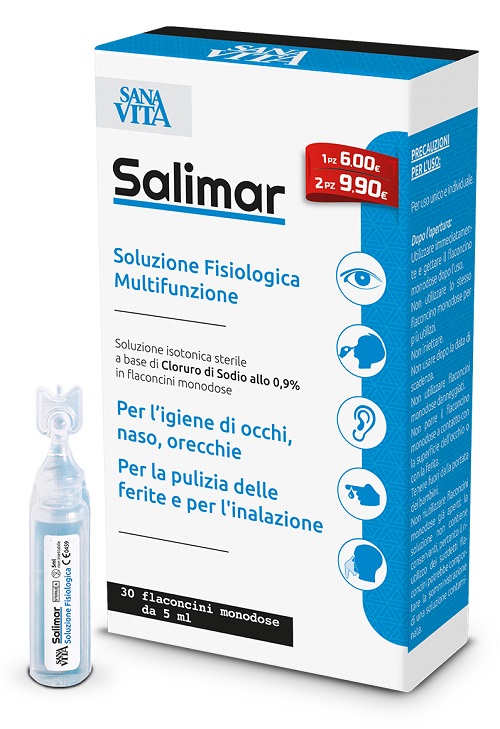 SANAVITA Salimar Soluzione Fisiologica Multifunzione Flaconcini 150 ml Fialette/Fiale