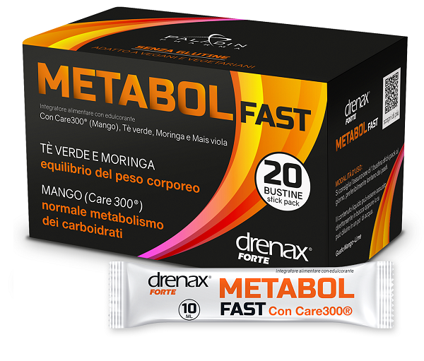 Paladin Pharma Drenax Forte - Metabol Fast Integratore Alimentare, 20 Stick Pack