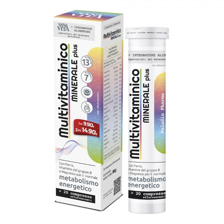 Paladin Pharm Sanavita Multivitaminico Minerale Effervescente 20 pz Compresse effervescenti